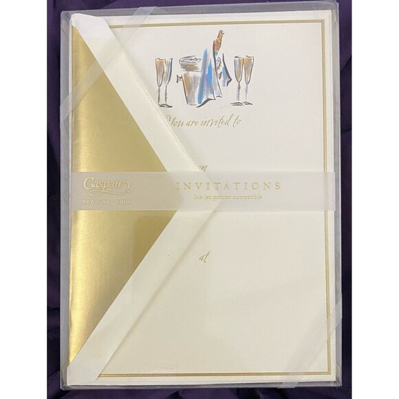 Invitations & Envelopes 2) boxes of 8 Champagne Design Party Invites - Picture 1 of 1